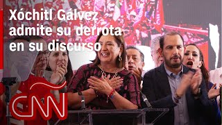 El discurso de Xóchitl Gálvez tras su derrota ante Claudia Sheinbaum en las elecciones de México