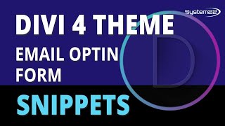 Divi 4 Email Optin Form 👈