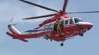 埼玉県防災航空隊ヘリコプターあらかわ３リぺリング降下/AgustaWestland AW139 JA31AR