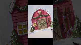 Watercolor Christmas Barn @ellencrimitrent