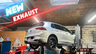 I PUTTED A CENTER MUFFLER DELETE ON ME GOLF MK8 GTI ( STOCK SOUND CHECK )