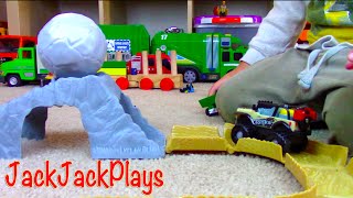 Tonka Toy Truck Play | Tonka Climb-Overs Boulder Escape Play Set | JackJackPlays