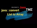 Convert list to array in Java