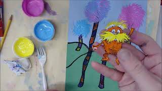 Dr. Seuss Lorax Trees - DR. SEUSS DAY! (Happy Birthday Dr. Seuss!) - Directed Drawing/Painting