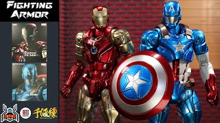 SenTiNel Marvel Fighting Armor IRON MAN \u0026 CAPTAIN AMERICA Avengers Stark Tech Suit Figure Reviews