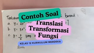 Contoh Soal Translasi Transformasi Fungsi Kelas XII