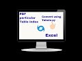 Convert PDF to Excel Particular Table Index tabula |  Freelancer project with python | Python coding