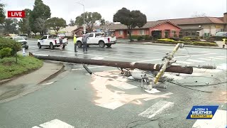 Downed power pole cuts power to hundreds near Watsonville Airport, closes intersection