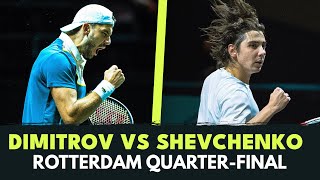 Dimitrov vs Shevchenko ENTERTAINING Quarter-Final Highlights | Rotterdam 2024