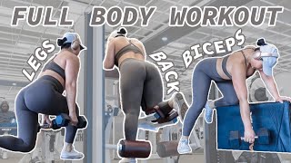 TONE & STRENGTHEN YOUR WHOLE BODY | Legs, Back & Bis Workout