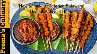 Satay recipe in Tamil, How to make Vegetarian Satay + Peanut Sauce at Home with tips and tricks