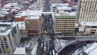 Ottawa: City under siege viewed by drone Tuesday freedom convoy update 2-1-2022