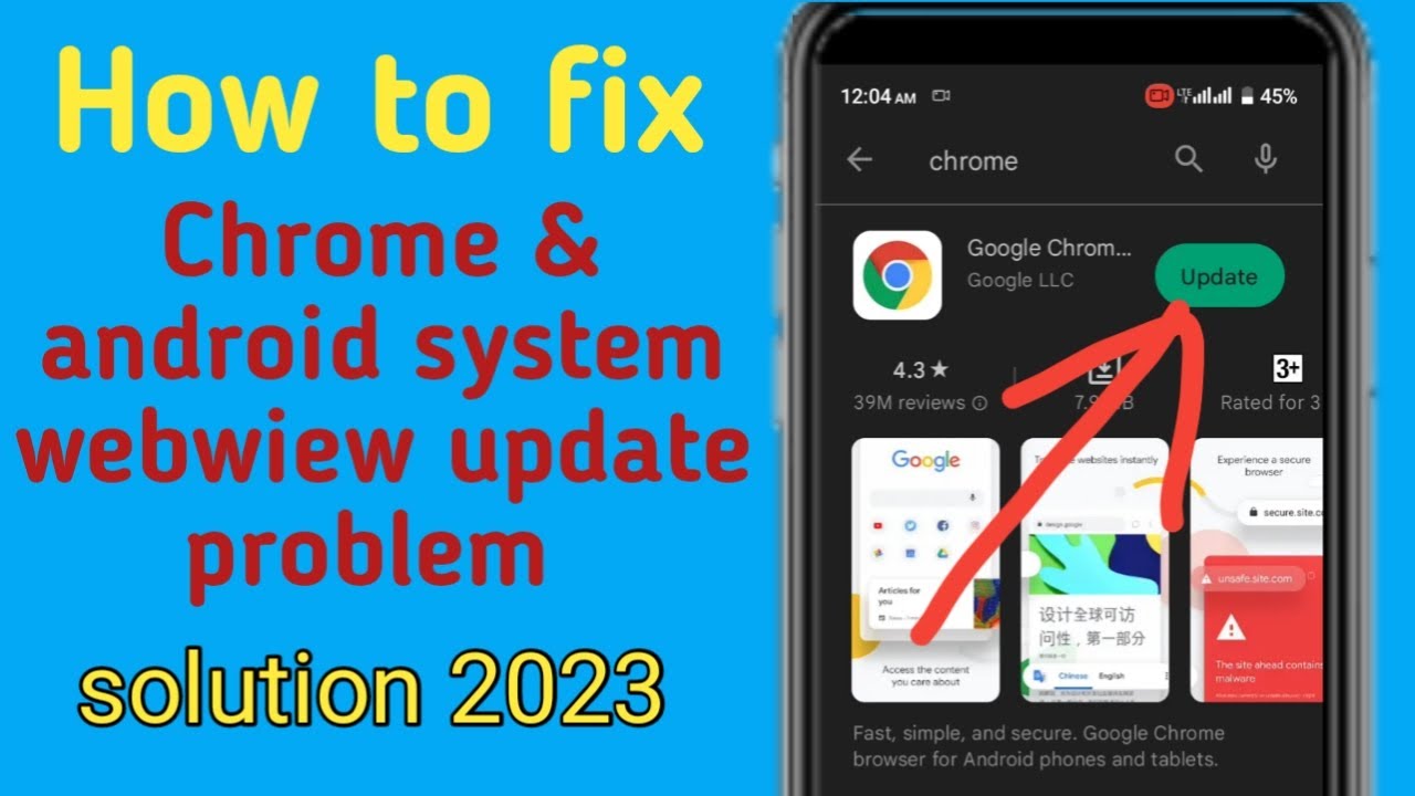 Fix Chrome Update Problem | Google Chrome & Android System Webwiew ...