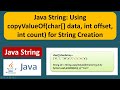 Java String: Using copyValueOf(char[] data, int offset, int count) for String Creation