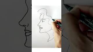 How to draw Girl's face in side view profile    #shorts #cartoonhub