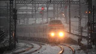 小田急電鉄　関東地方大雪の中のロマンスカー　VSE(10000形）＆LSE(7000形）