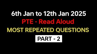 PTE Read Aloud (Part-2) Jan 2025 - Exam Prediction / Read Aloud pte practice with answers. #pte