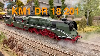 KM1 Gauge 1 Model Railway Steam Locomotive Reichsbahn DR 18 201 / 02 0201-0 at Meetup in Sande 2022