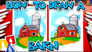 How To Draw A Barn (farm) 👩‍🌾