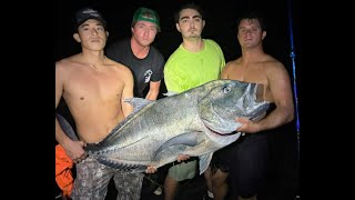 Ulua Shore Fishing 90.4 POUNDS! (Giant Trevally) Hawaii