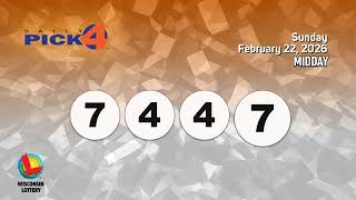Wisconsin Lottery Midday Draw 02/22/2026