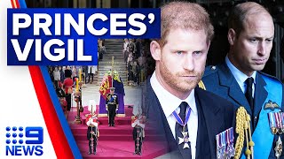 Princes William and Harry to take part in own vigil for Queen | 9 News Australia