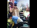 hair dresser barber slaps up customer