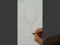 realistic wine glass sketch