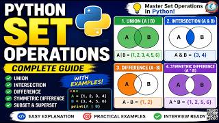 Python Set Operations Tutorial | Union, Intersection, Difference & Symmetric Difference in Python