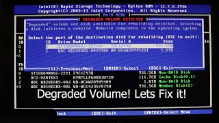 How to Rebuild Degraded RAID via the Intel Rapid Storage Technology RAID utility