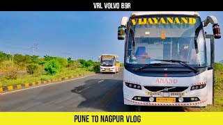 PUNE TO NAGPUR BUS JOURNEY BY VRL B9R MANUAL MULTI AXLE BUS | CABIN RIDE | MONSOON BUS JOURNEY 😍🔥