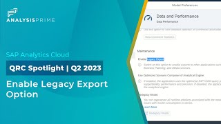 Enable Legacy Export Option