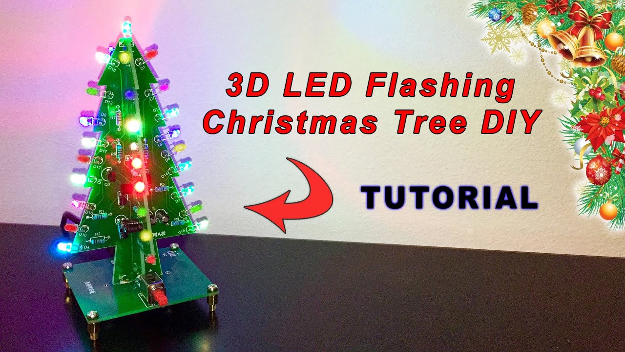 3D LED Flashing Christmas Tree DIY Kit - YouTube