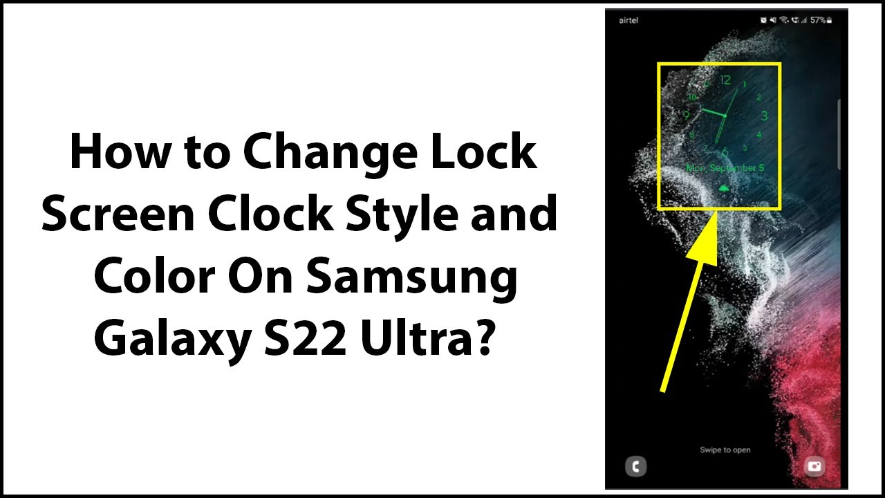 How To Change Lock Screen Clock Style And Color On Samsung Galaxy S22 ...