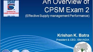 CPSM CERTIFICATION EXAM   2 OVERVIEW