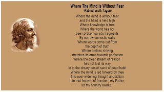 Where the mind is without fear|Rabindranath Tagore|English Poetry recitation
