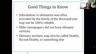 Genealogy: Using Obituaries to Research Your Ancestors (Dec 18, 2024)