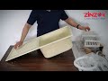 zinzer quartz kitchen sink single bowl drainboard 36 x 18 ivory model unboxing