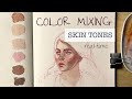 How to mix SKIN TONES with watercolor | Real time COLOR MIXING tutorial