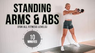 10 Minute ARMS and ABS Workout (All Standing with Weights)