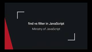 filter vs find in JavaScript