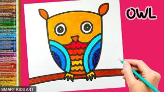 How To Draw An Owl | Owl Drawing | Smart Kids Art