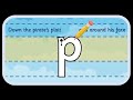 'p' letter formation