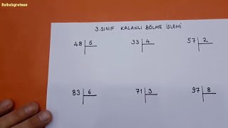 3.sınıf kalanlı bölme işlemi nasıl yapılır?  @Bulbulogretmen  #matematik #bölme #kalanlıbölme