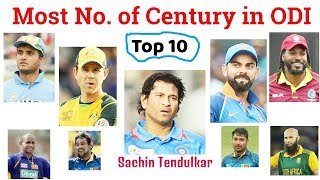 Top 10 Batsmen most no  century in OID (No.1 Sachin Tendulkar)