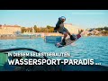 spektakulärer wassersport der wakeboard kran