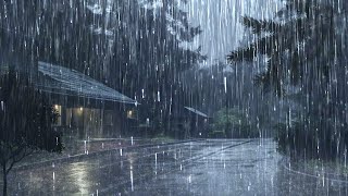 Strong Thunder and Heavy Rain Sounds | Nature \u0026 Rain Sounds to Relax, Meditate, Study \u0026 Fall Asleep