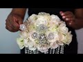 diy elegant brooch and pearl cascade bridal bouquet diy wedding bouquet diy tutorial