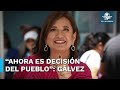 Xóchitl Gálvez vota tras dos horas y media de espera