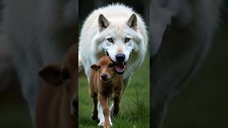 Wolf attack on a baby calf mother save him #motherslove #cow #calf #shorts 😱😱